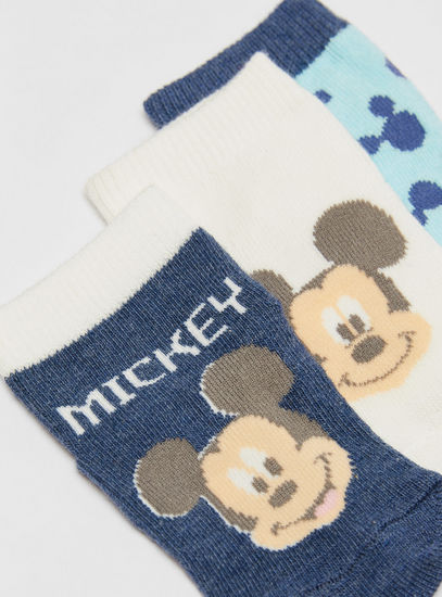 Set of 3 - Mickey Mouse Detail Ankle Length Socks