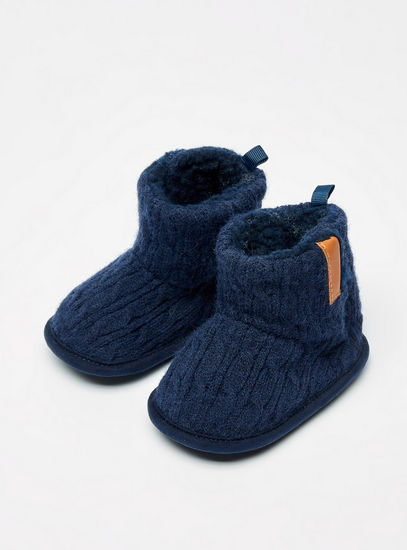 Textured Booties with Hook and Loop Closure