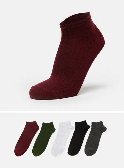 Set of 5 - Textured Ankle Length Socks-Socks-image-0