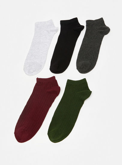 Set of 5 - Textured Ankle Length Socks-Socks-image-1