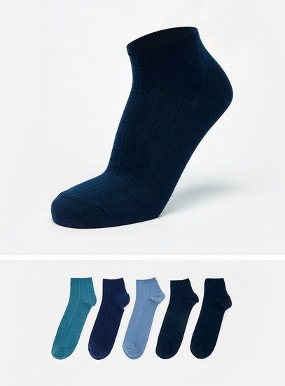 Set of 5 - Textured Ankle Length Sock-Socks-image-0