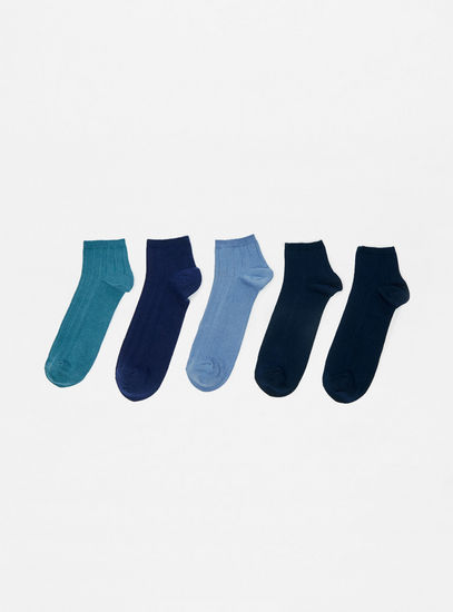 Set of 5 - Textured Ankle Length Sock-Socks-image-1
