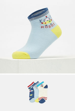 Pack of 3 - Assorted Ankle Length Socks-mxkids-babyboyzerototwoyrs-shoes-socks-3