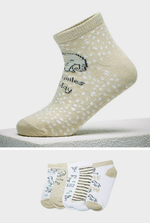 Pack of 5 - Textured Ankle Length Socks-mxkids-girlstwotoeightyrs-shoes-socksandstockings-2