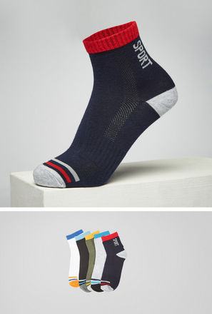 Pack of 5 - Colourblock Ankle Length Socks-mxkids-boyseighttosixteenyrs-shoes-socks-0