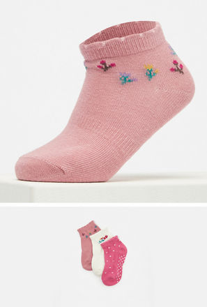 Pack of 3 - Assorted Anti-Skid Ankle Length Socks-mxkids-babygirlzerototwoyrs-shoes-socksandstockings-2