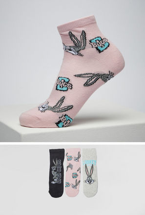 Pack of 3 - Looney Tunes Print Ankle Length Socks-mxkids-girlstwotoeightyrs-shoes-socksandstockings-3