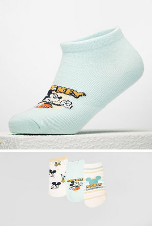 Pack of 3 - Mickey Mouse Print Ankle Length Socks-mxkids-babyboyzerototwoyrs-shoes-socks-1