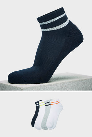 Pack of 4 - Striped Ankle Length Sports Socks-mxmen-shoes-socks-1