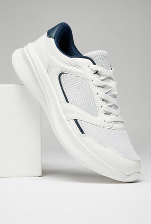 Textured Lace-Up Sneakers-mxmen-shoes-sneakers-1