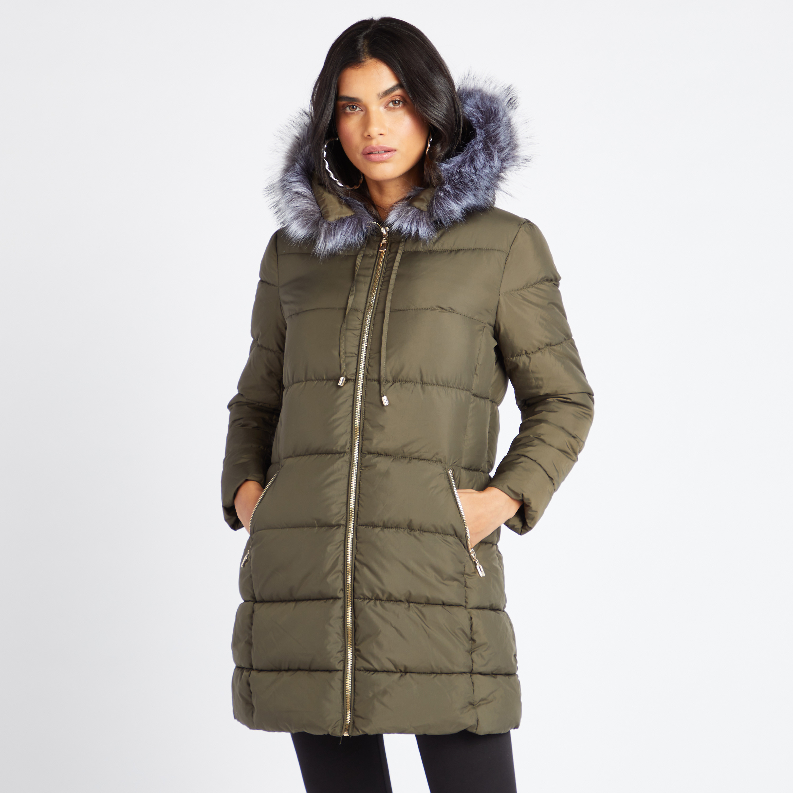 Padded parka clearance with a hood