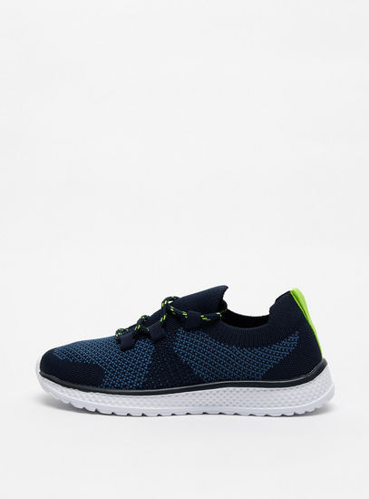 Textured Sports Shoes with Lace-Up Closure-Sports Shoes-image-0