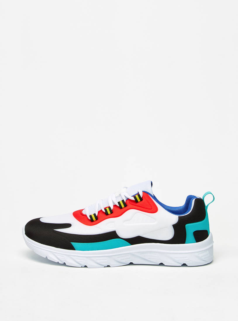 Colourblock Sneakers with Lace-Up Closure-Sports Shoes-image-0