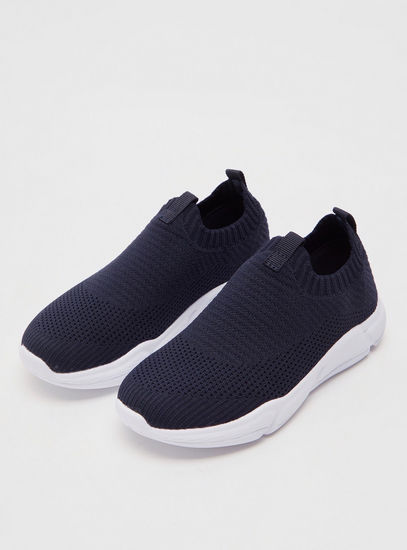 Textured Slip-On Sports Shoes-Sports Shoes-image-1