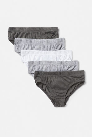 Set of 5 - Solid Briefs with Elasticised Waistband-mxkids-boystwotoeightyrs-clothing-underwear-briefs-1