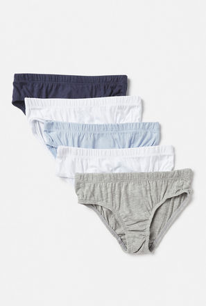 Set of 5 - Solid Briefs with Elasticised Waistband-mxkids-boystwotoeightyrs-clothing-underwear-briefs-2