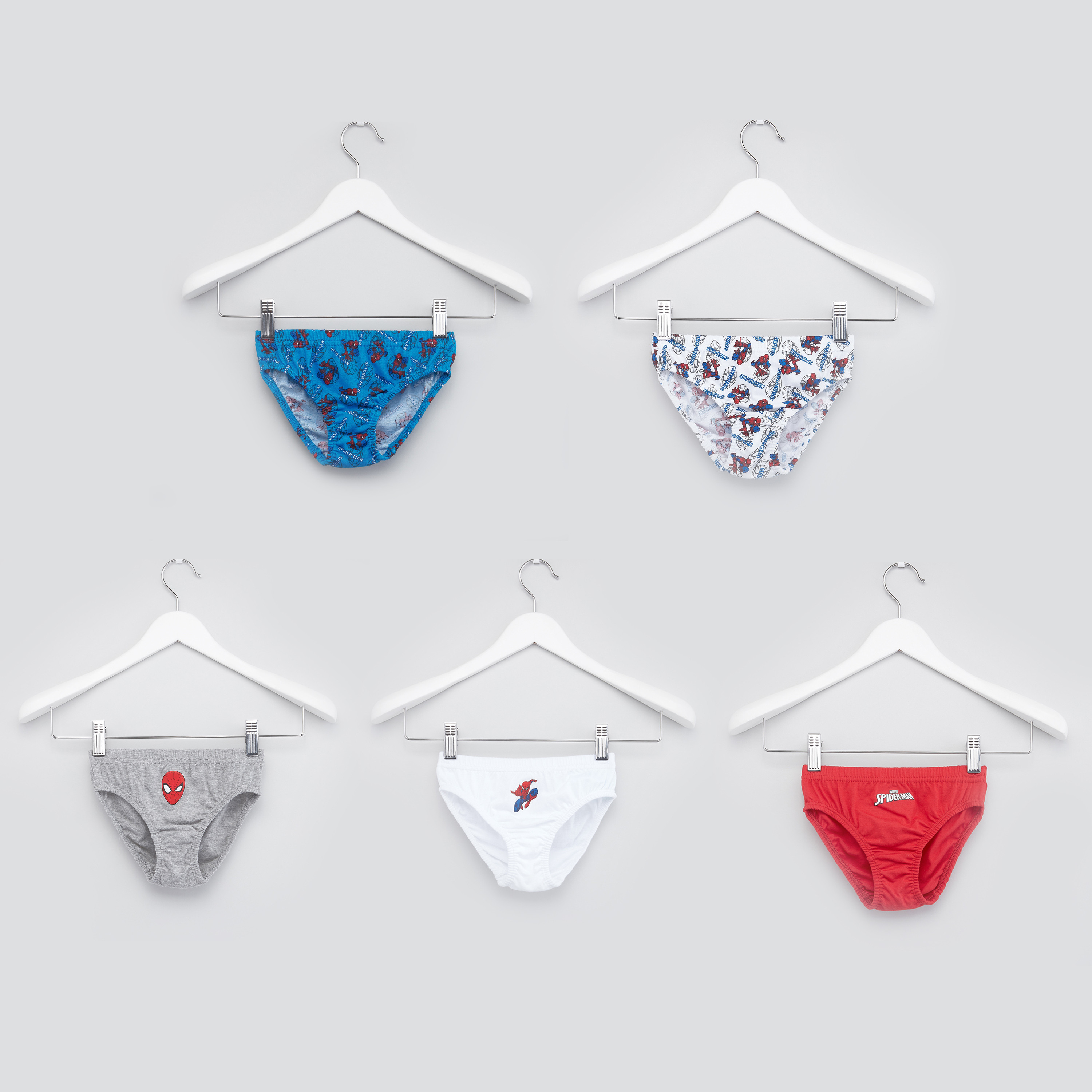 Shop Set of 5 Assorted Spider Man Printed Briefs Online Max