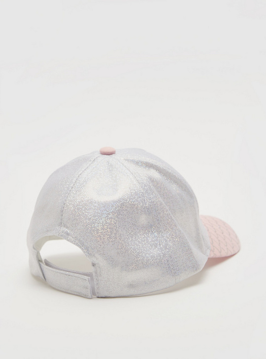 Shimmer Print Cap with Hook and Loop Closure