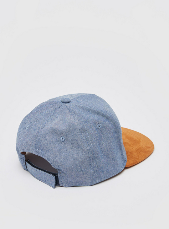 Embroidered Cap with Hook and Loop Strap Closure