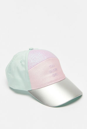 Embroidered Cap with Hook and Loop Closure
