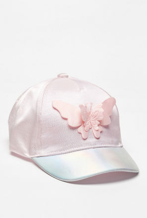 Butterfly Applique Cap with Hook and Loop Strap Closure