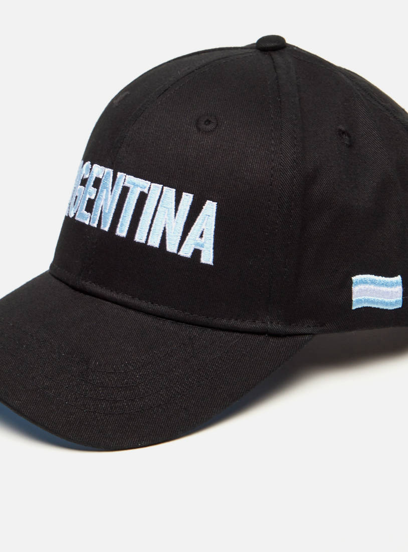 Argentina Embroidered Cap with Hook and Loop Strap Closure-Caps & Hats-image-1