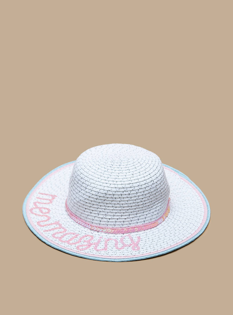 Sequin Embellished Textured Hat-Caps & Hats-image-0