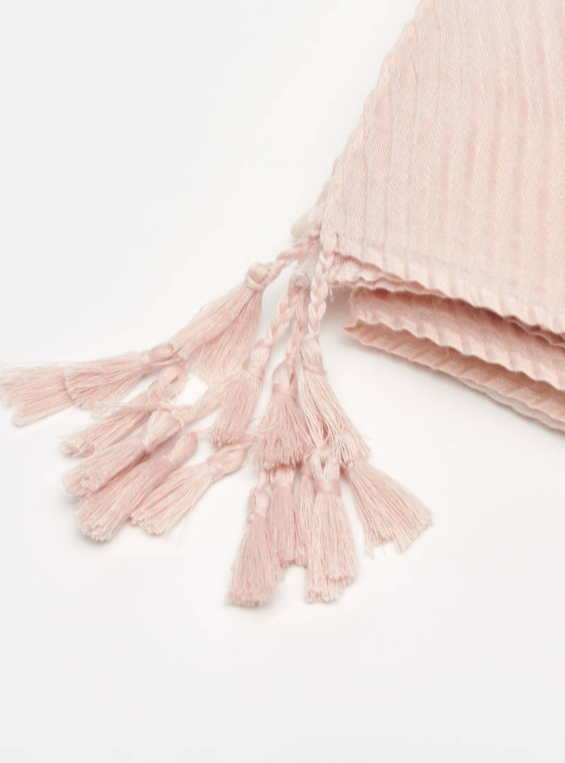 Ombre Textured Scarf with Tassels-Scarves-image-1