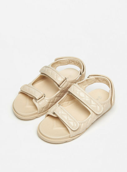 Quilted Floaters with Hook and Loop Closure-Sandals-image-1
