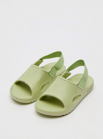 Solid Sandals with Elasticated Strap