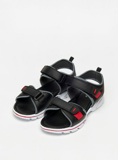Solid Floaters with Hook and Loop Closure-Sandals-image-1